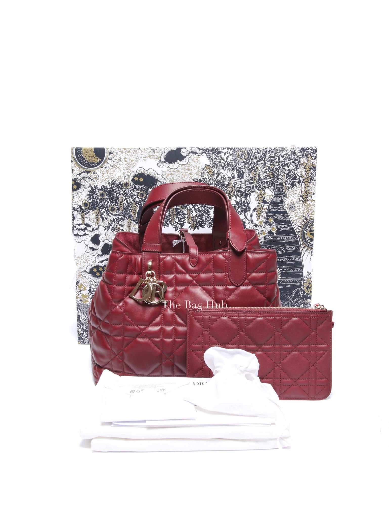 Dior Bordeaux Macrocannage Calfskin Medium Toujours Bag