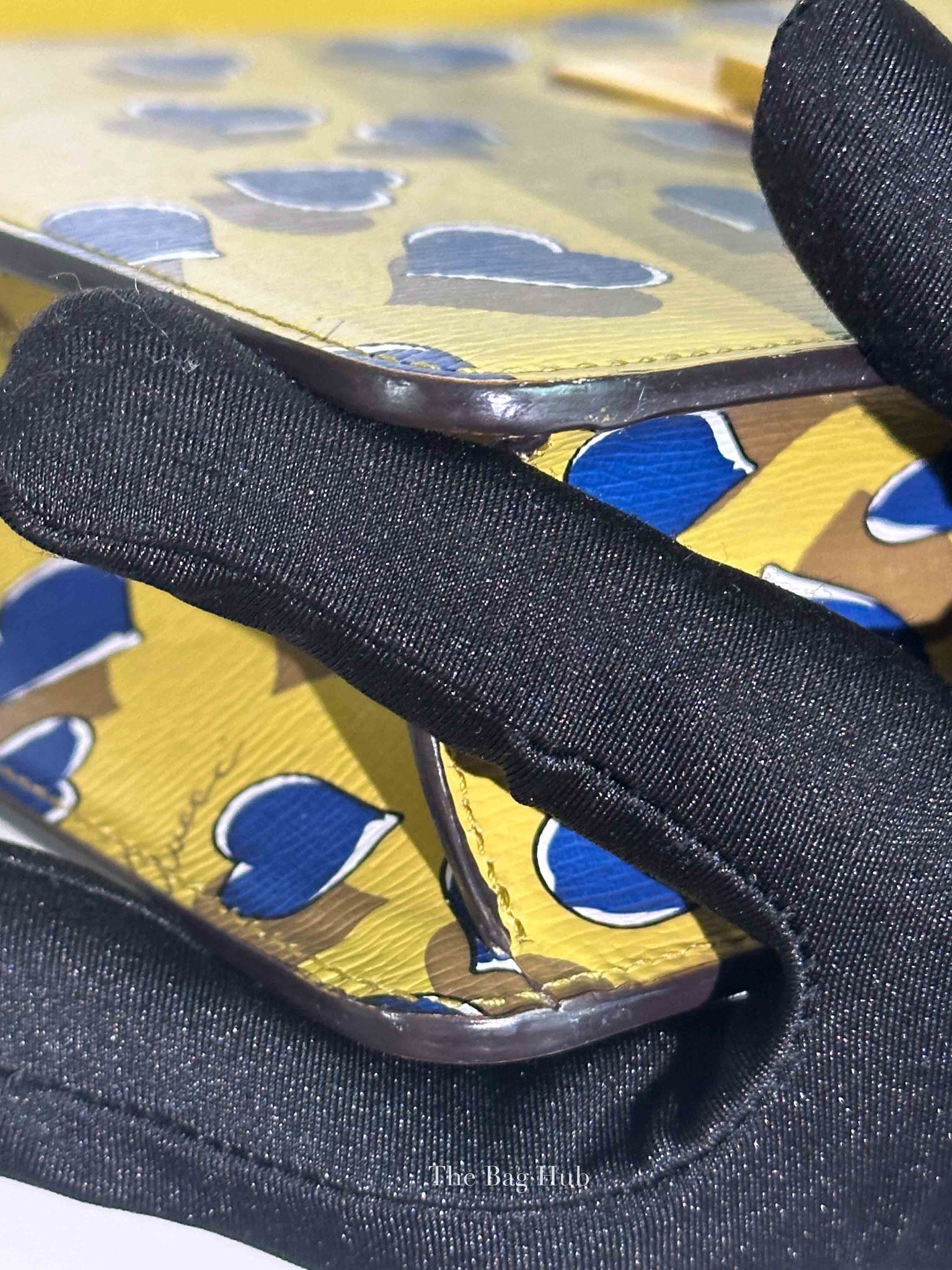 Gucci Blue/Yellow Leather Shanghai Heartbeat Top Handle Bag