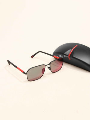 Prada Black/Red Acetate Linea Rosa Sunglasses