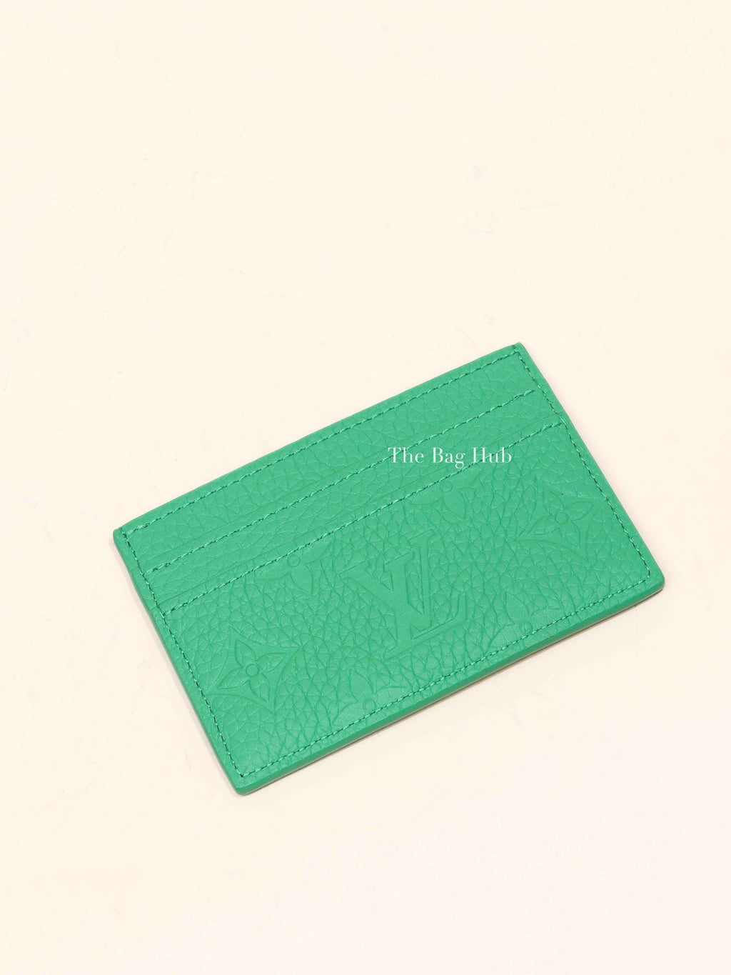 Louis Vuitton Bamboo Green Taurillon Monogram Leather Double Card Holder