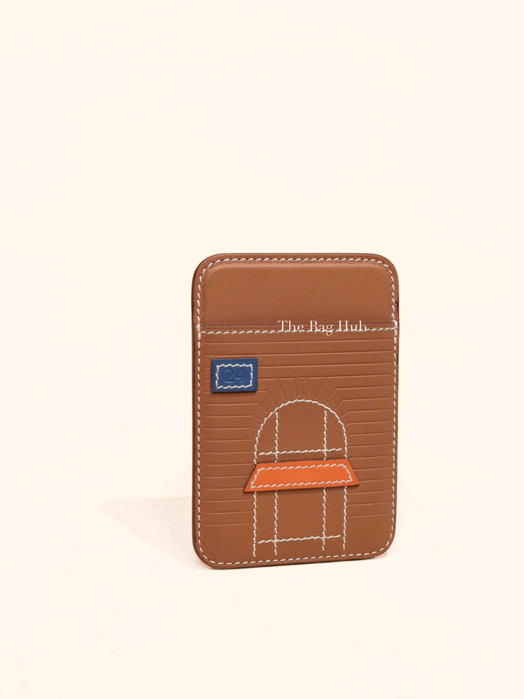 Hermes Gold/Blue/Orange Swift Faubourg MagSafe Card Holder