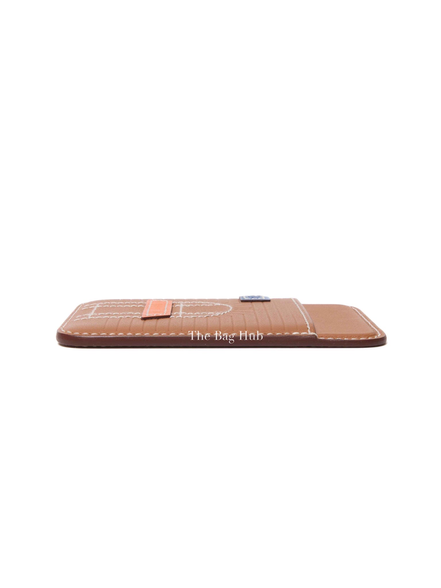 Hermes Gold/Blue/Orange Swift Faubourg MagSafe Card Holder