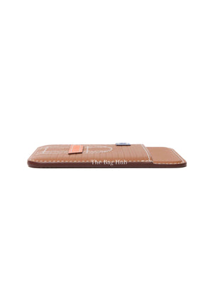 Hermes Gold/Blue/Orange Swift Faubourg MagSafe Card Holder