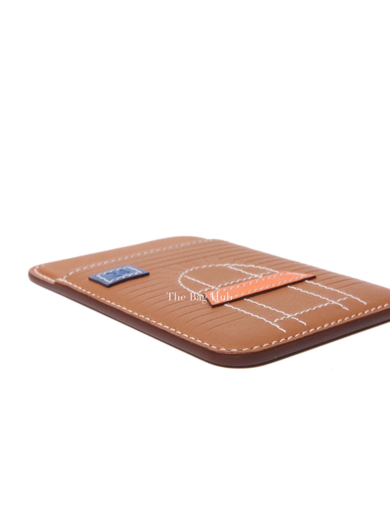 Hermes Gold/Blue/Orange Swift Faubourg MagSafe Card Holder
