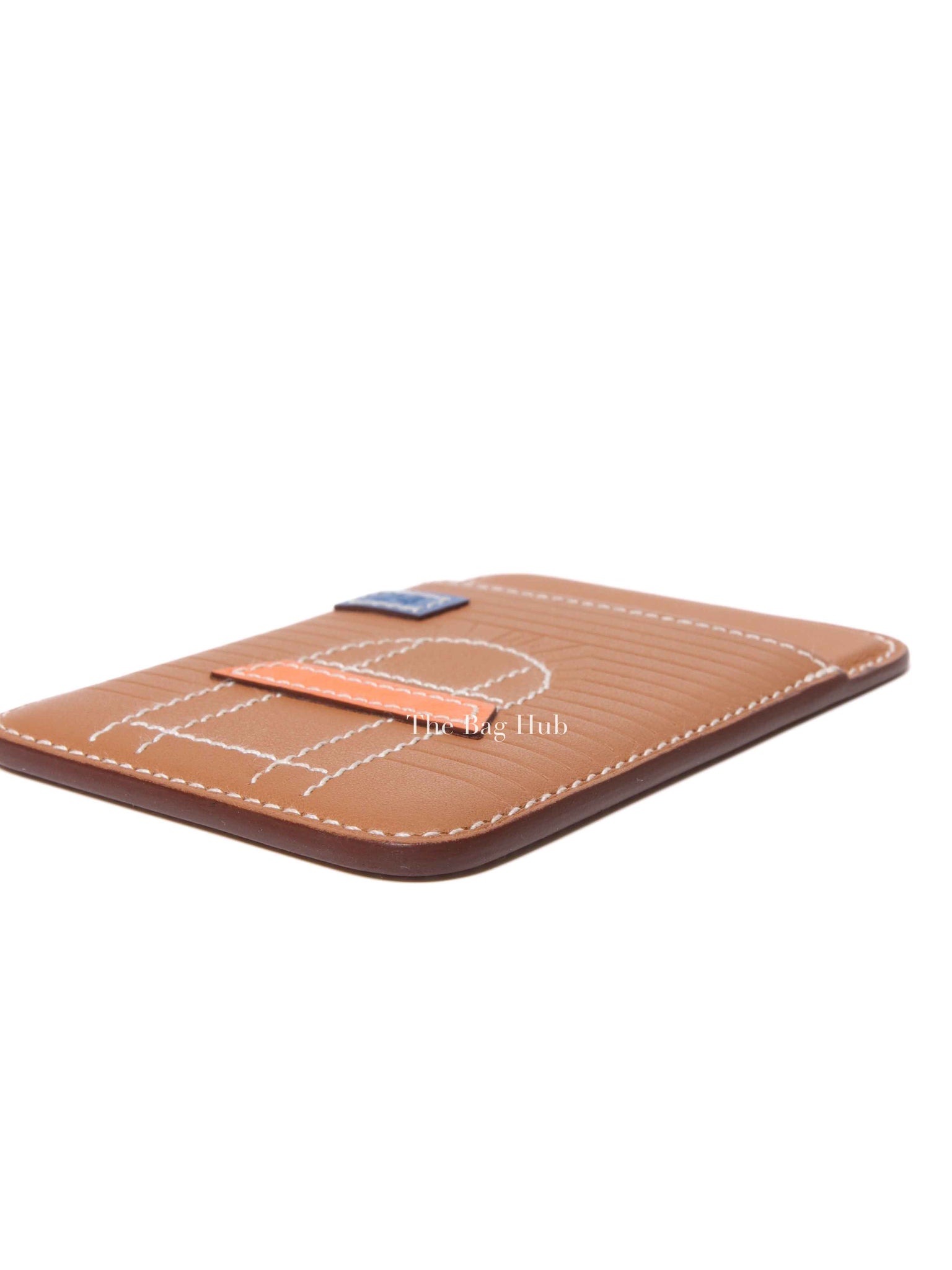 Hermes Gold/Blue/Orange Swift Faubourg MagSafe Card Holder