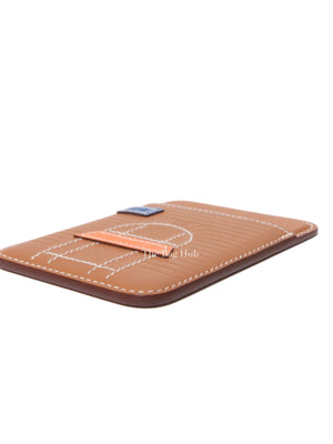 Hermes Gold/Blue/Orange Swift Faubourg MagSafe Card Holder