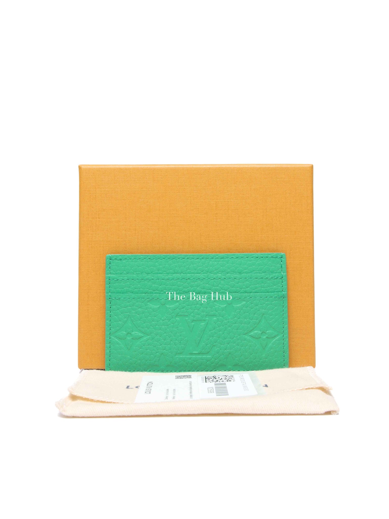 Louis Vuitton Bamboo Green Taurillon Monogram Leather Double Card Holder