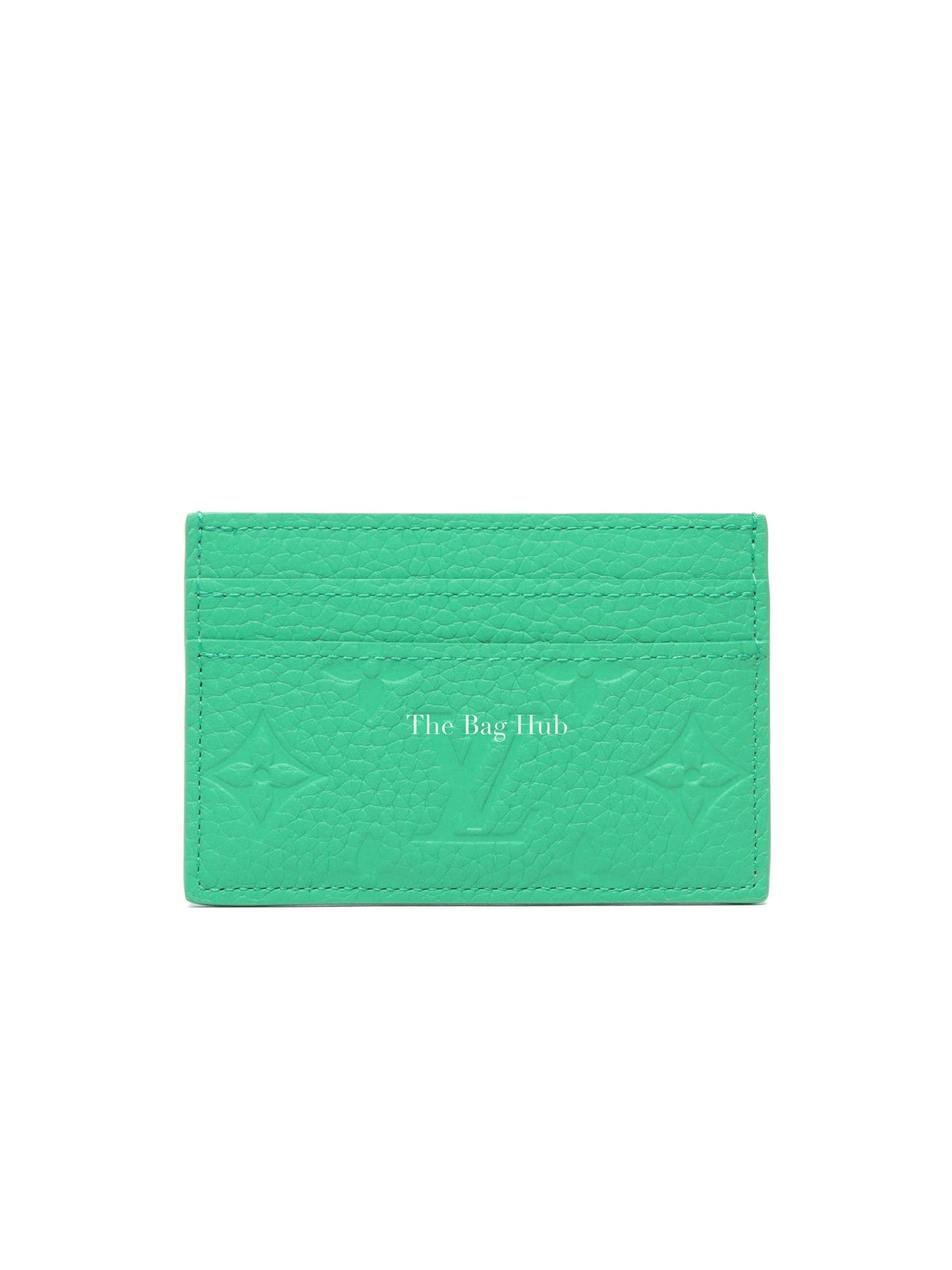 Louis Vuitton Bamboo Green Taurillon Monogram Leather Double Card Holder