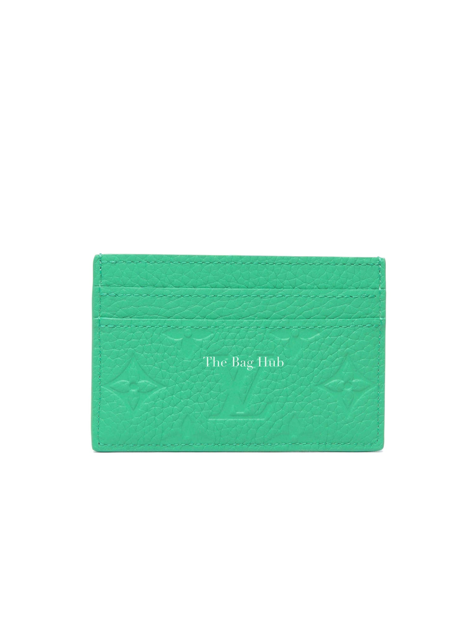 Louis Vuitton Bamboo Green Taurillon Monogram Leather Double Card Holder