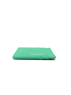 Louis Vuitton Bamboo Green Taurillon Monogram Leather Double Card Holder