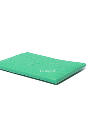 Louis Vuitton Bamboo Green Taurillon Monogram Leather Double Card Holder