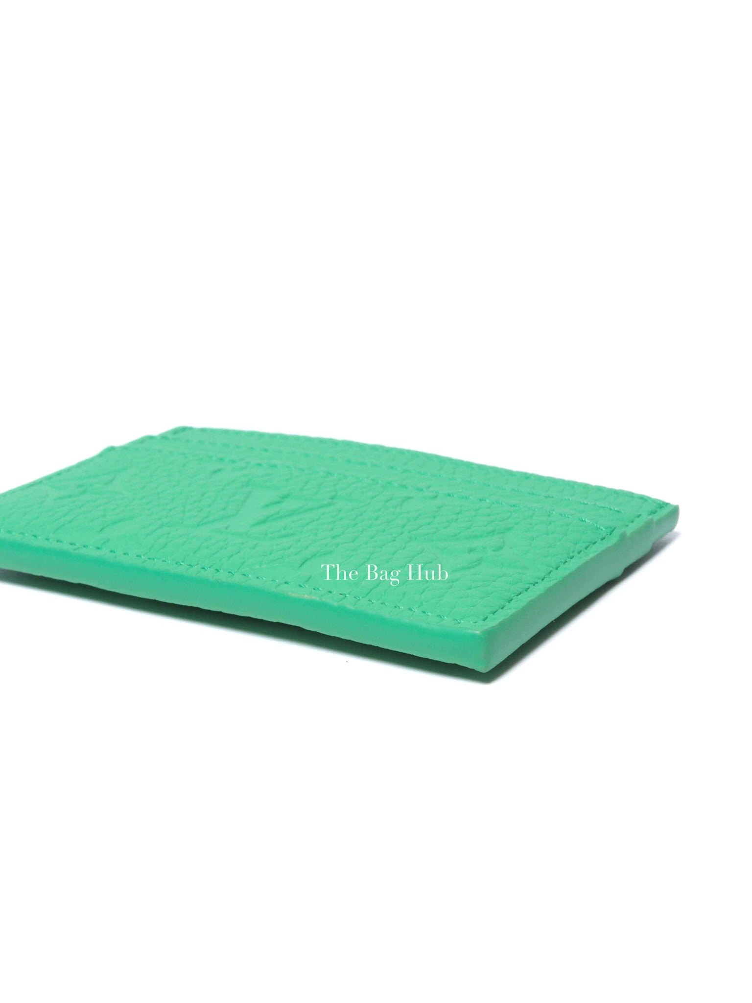Louis Vuitton Bamboo Green Taurillon Monogram Leather Double Card Holder