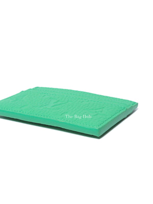 Louis Vuitton Bamboo Green Taurillon Monogram Leather Double Card Holder