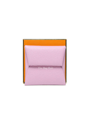 Hermes Mauve Sylvestre Leather Bastia Coin Purse