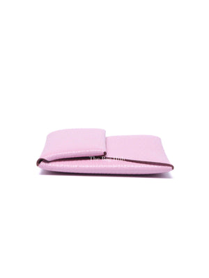 Hermes Mauve Sylvestre Leather Bastia Coin Purse