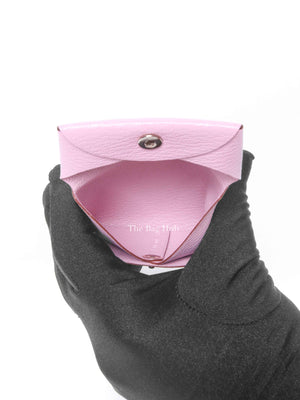 Hermes Mauve Sylvestre Leather Bastia Coin Purse