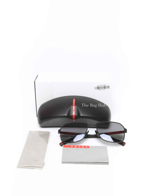 Prada Black/Red Acetate Linea Rosa Sunglasses