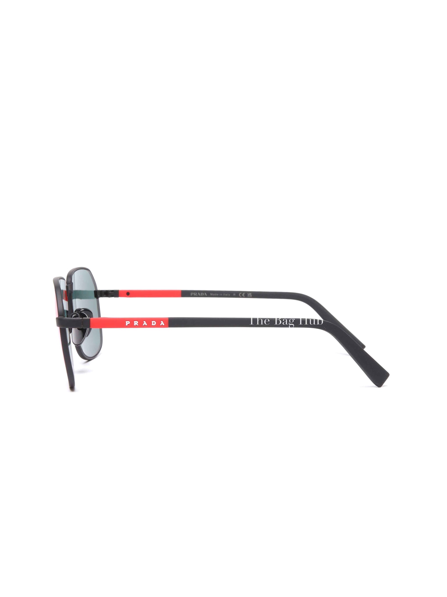 Prada Black/Red Acetate Linea Rosa Sunglasses