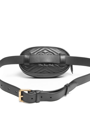 Gucci Black Calfskin Matelasse GG Marmont Belt Bag GHW