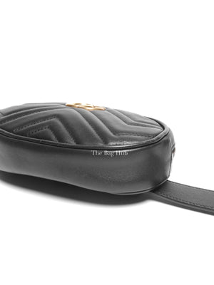 Gucci Black Calfskin Matelasse GG Marmont Belt Bag GHW