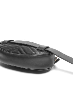 Gucci Black Calfskin Matelasse GG Marmont Belt Bag GHW