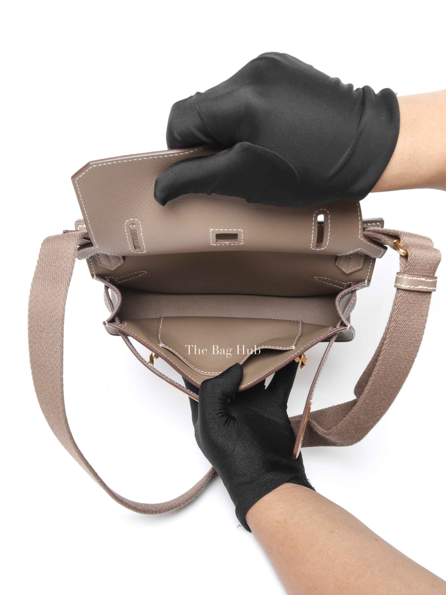 Hermes Etoupe Evercolor Mini Jypsiere Bag GHW