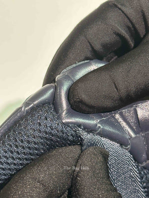 Bottega Veneta Navy Blue Intercciato Leather Buckle Backpack