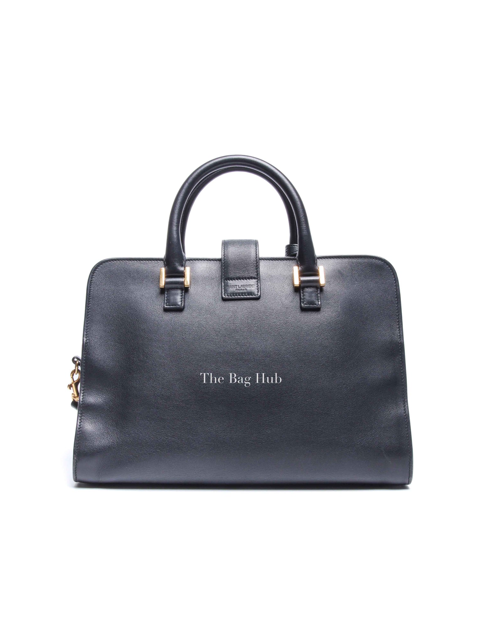 Saint Laurent Navy Blue Smooth Calfskin Small Monogram Cabas