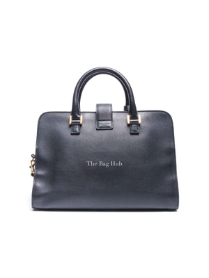 Saint Laurent Navy Blue Smooth Calfskin Small Monogram Cabas