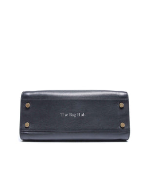 Saint Laurent Navy Blue Smooth Calfskin Small Monogram Cabas