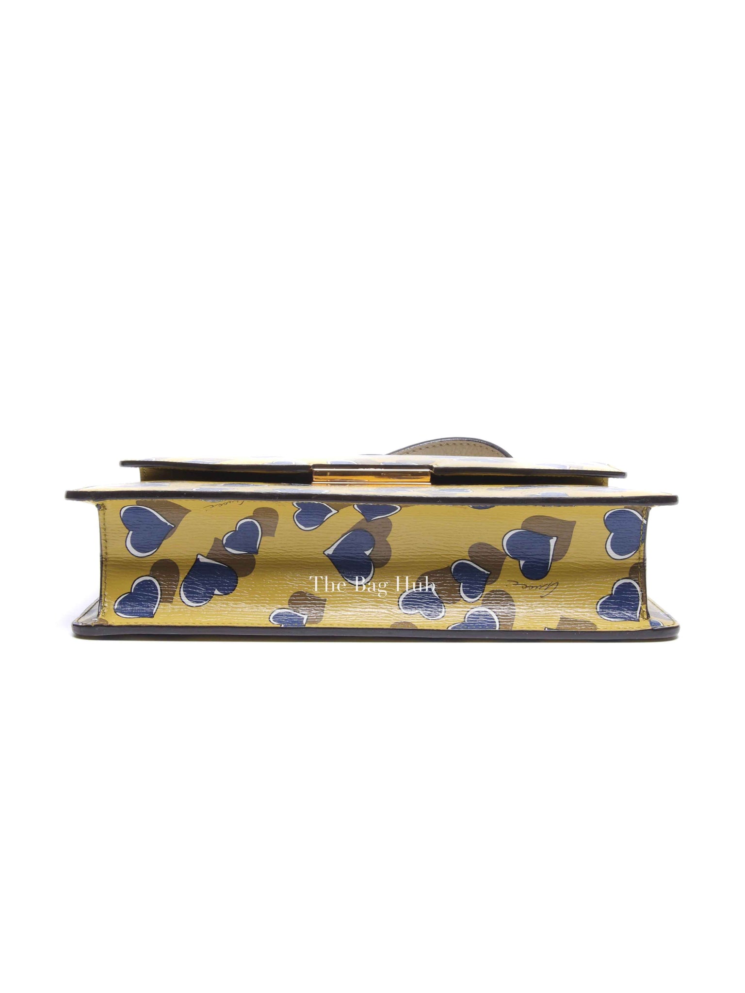 Gucci Blue/Yellow Leather Shanghai Heartbeat Top Handle Bag