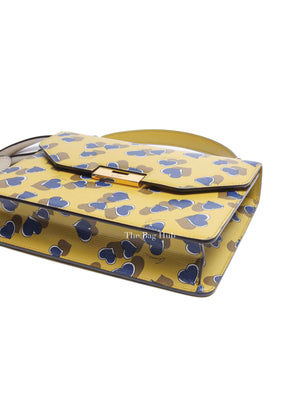 Gucci Blue/Yellow Leather Shanghai Heartbeat Top Handle Bag