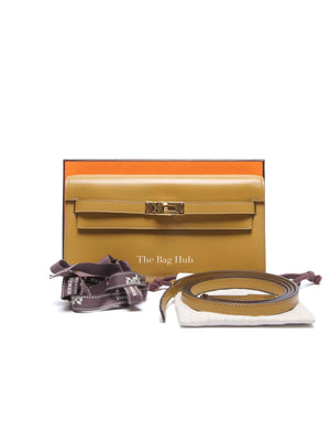 Hermes Poussiere Tadelakt Leather Kelly Wallet To Go GHW