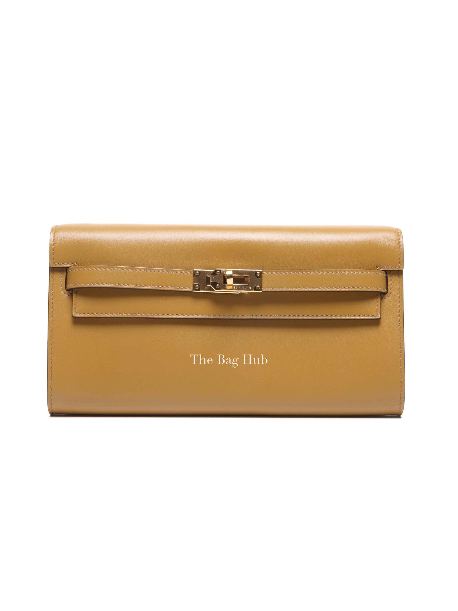 Hermes Poussiere Tadelakt Leather Kelly Wallet To Go GHW