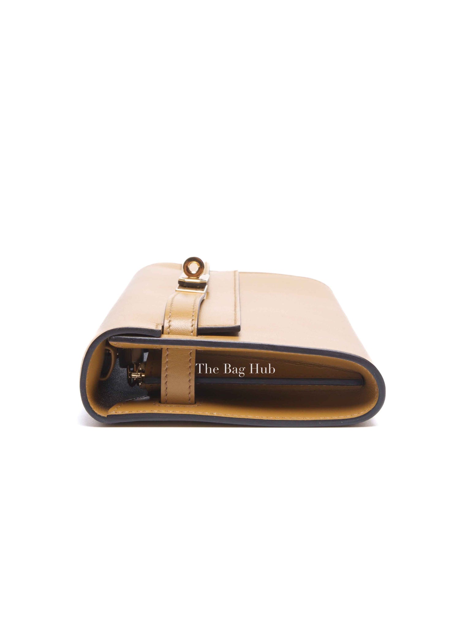 Hermes Poussiere Tadelakt Leather Kelly Wallet To Go GHW