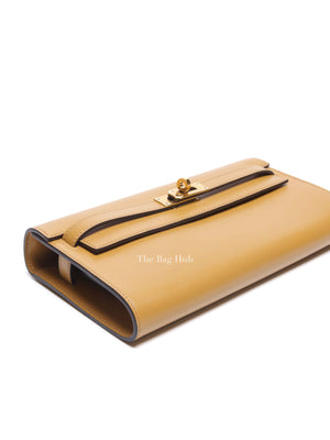 Hermes Poussiere Tadelakt Leather Kelly Wallet To Go GHW