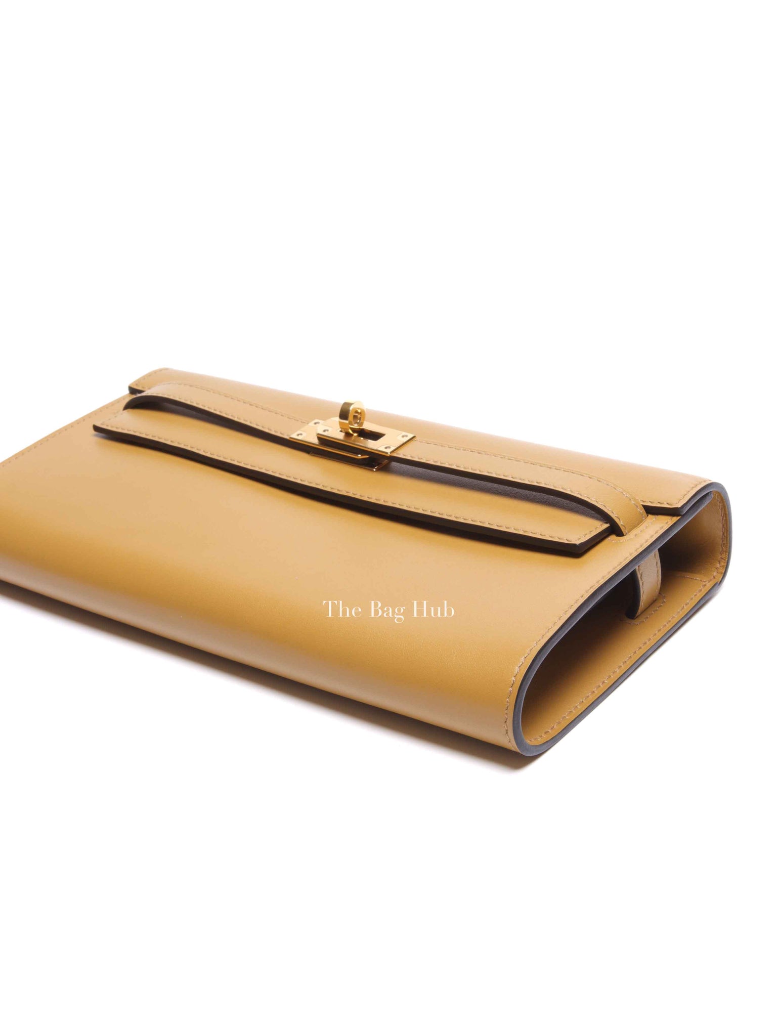 Hermes Poussiere Tadelakt Leather Kelly Wallet To Go GHW