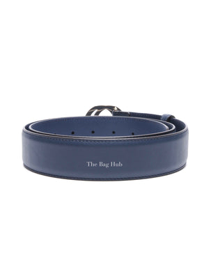 Gucci Blue Leather Interlocking G Buckle Belt 100/40