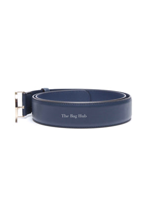 Gucci Blue Leather Interlocking G Buckle Belt 100/40