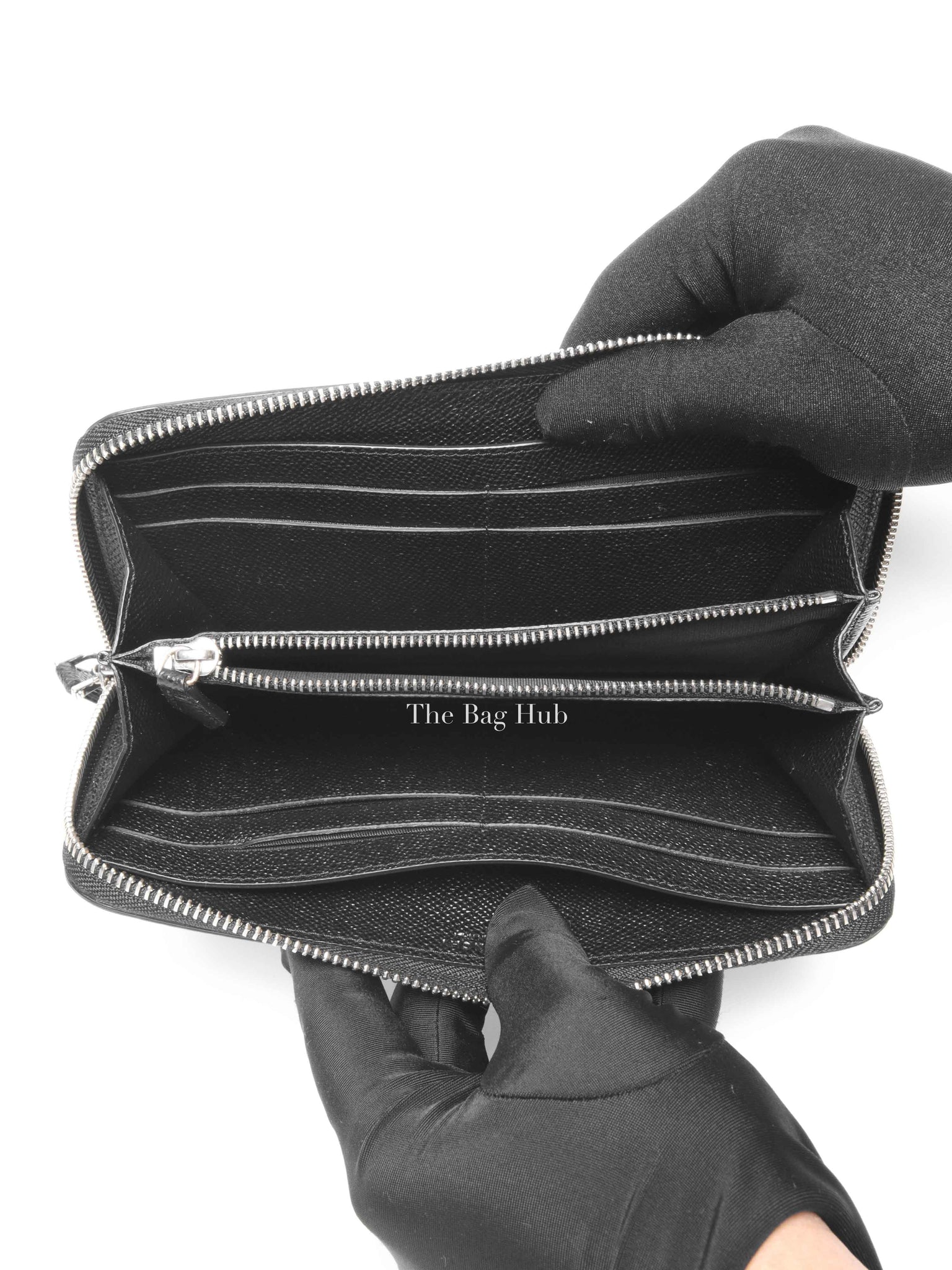 Givenchy Black Leather Long Zipped Wallet