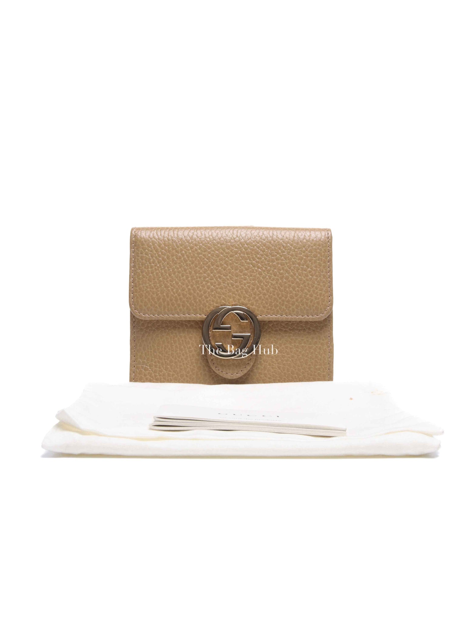 Gucci Beige Leather Interlocking GG Wallet
