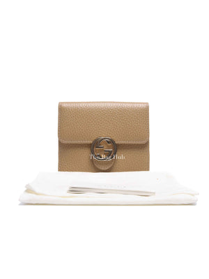 Gucci Beige Leather Interlocking GG Wallet