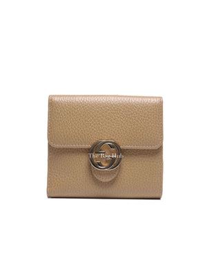 Gucci Beige Leather Interlocking GG Wallet
