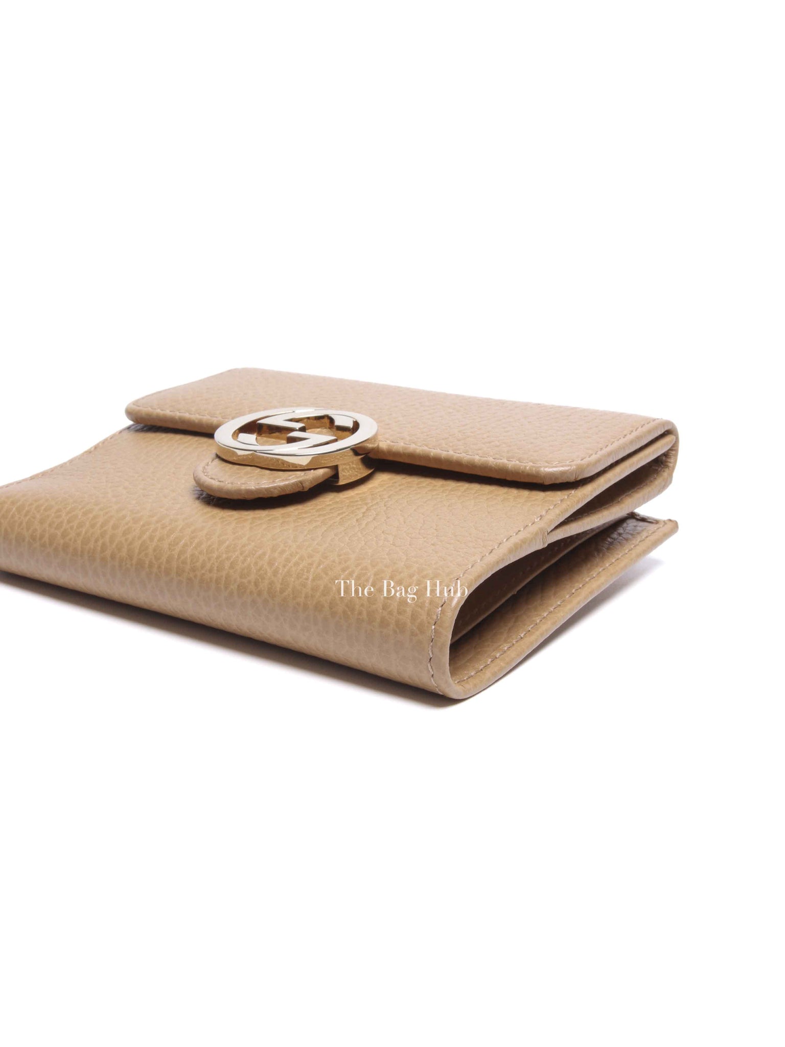 Gucci Beige Leather Interlocking GG Wallet
