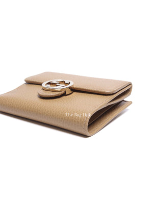 Gucci Beige Leather Interlocking GG Wallet