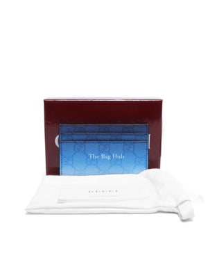 Gucci Gradient Blue Monogram Coated Canvas Chroma Card Case