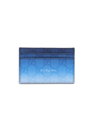 Gucci Gradient Blue Monogram Coated Canvas Chroma Card Case