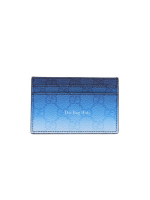 Gucci Gradient Blue Monogram Coated Canvas Chroma Card Case
