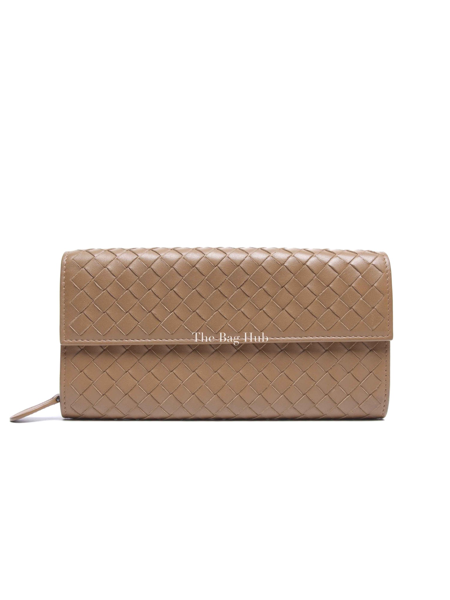 Bottega Veneta Tan Intercciato Leather Long Wallet