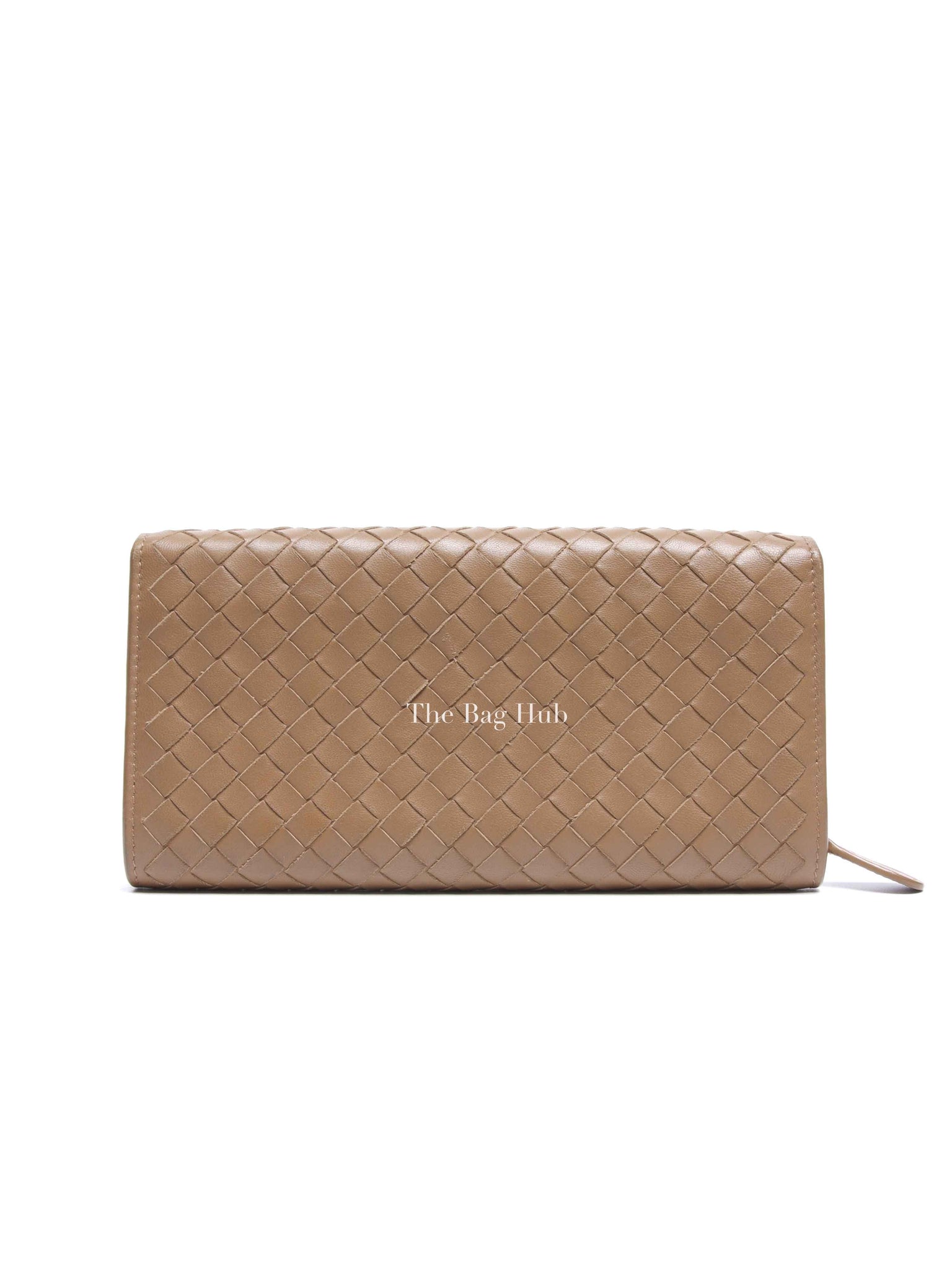 Bottega Veneta Tan Intercciato Leather Long Wallet